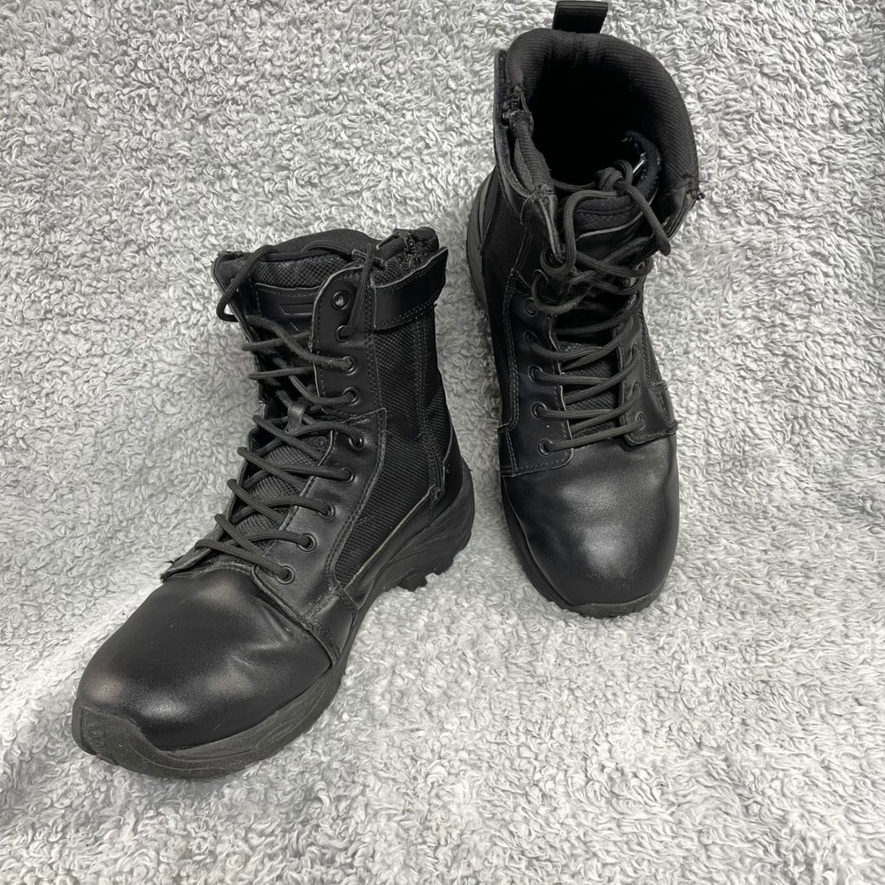 Bates E06510 Mens Tactical Boots 11 Extra Wide Black Leather Nylon Side Zip